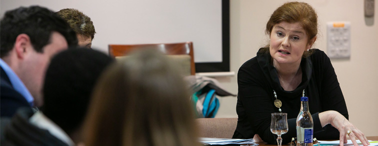 Derville Rowland talking with students in WIT Derville Rowland talking with students in WIT