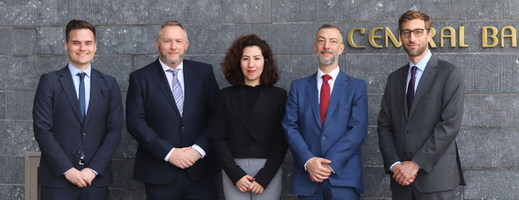 Visiting Scholar Professor Refet Gurkanyak meeting Vasileios Madouros (Deputy Governor, Monetary and Financial Stability, Central Bank of Ireland) and members of our research and policy teams to discuss monetary policy issues and research topics