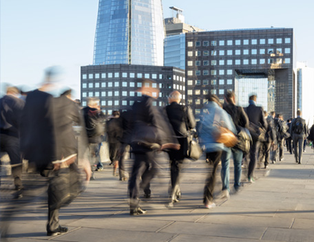 People on a busy street